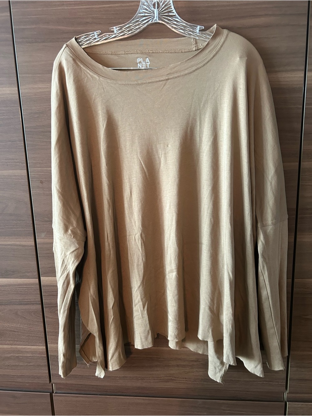 Planet Brand Women's Long Sleeve Flowy Top in Tan